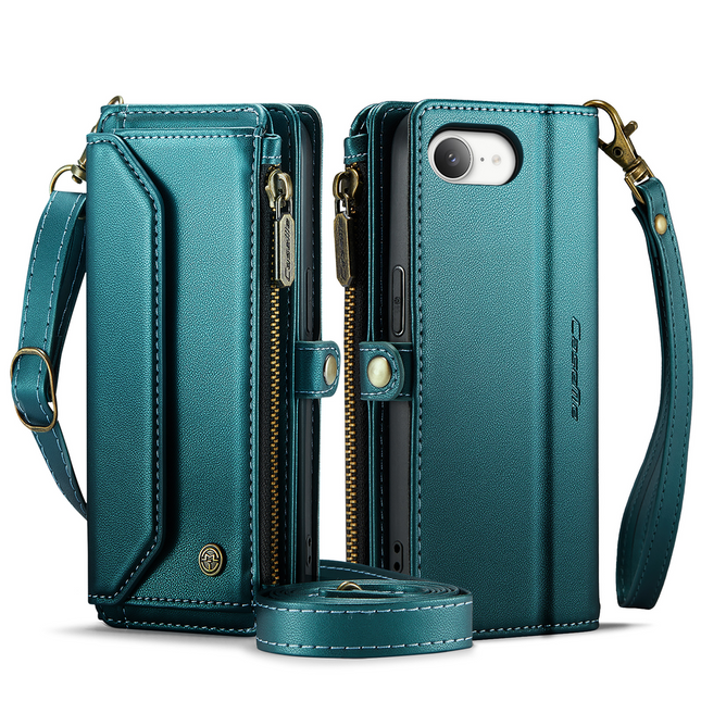Wallet hoesje Geschikt voor iPhone 17e / Geschikt voor iPhone 16e hoesje - portemonnee tasje - Groen