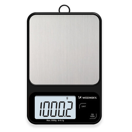 Keukenweegschaal, nauwkeurig met groot LCD-display, tot 5 kg - zwart