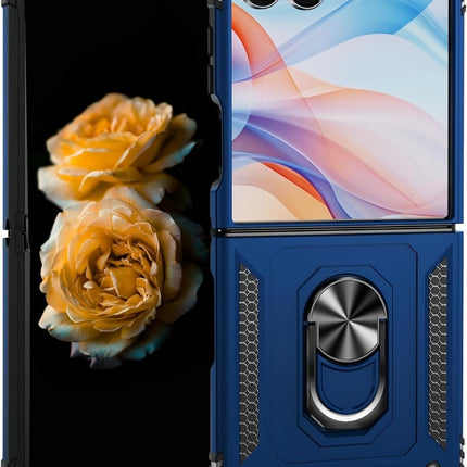 Samsung Z Flip 8 - Kickstand Ring Armor - Blauw