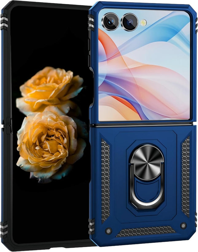 Samsung Z Flip 8 - Kickstand Ring Armor - Blauw
