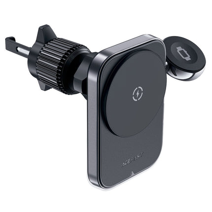 Acefast D18 autohouder met MagSafe/Qi inductieve oplader + USB-A USB-C kabel - zwart