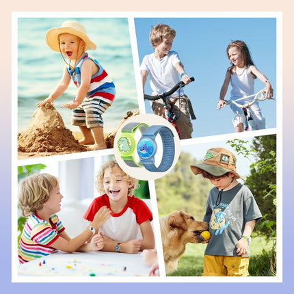 Apple AirTag Kids Nylon Polsband Case - met Bloemen- en Regenboogstreep