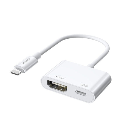 Joyroom S-H141 Lightning (mannelijk) - HDMI FullHD 1080p 60Hz (vrouwelijk) / Lightning (vrouwelijk) adapter - wit