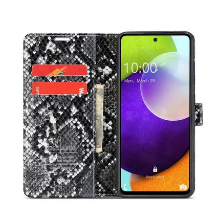 Snake Design Luxe Wallet Case - Samsung A52/A52s - Zwart