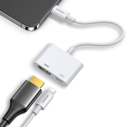 Joyroom S-H141 Lightning (mannelijk) - HDMI FullHD 1080p 60Hz (vrouwelijk) / Lightning (vrouwelijk) adapter - wit