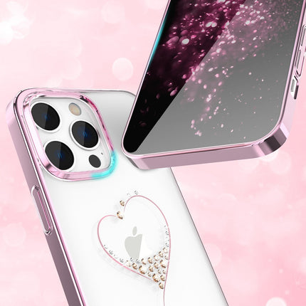 Siliconen hoesje met Swarovski-kristallen uit de Kingxbar Wish-serie voor iPhone 14 Plus - roze