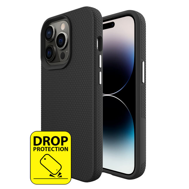 Just in Case ArmorGrip hoesje - iPhone 15 Pro - Robuuste achterkant - Valbescherming - Zwart