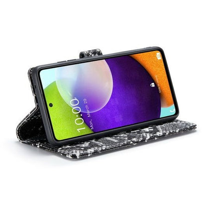 Snake Design Luxe Wallet Case - Samsung A52/A52s - Zwart