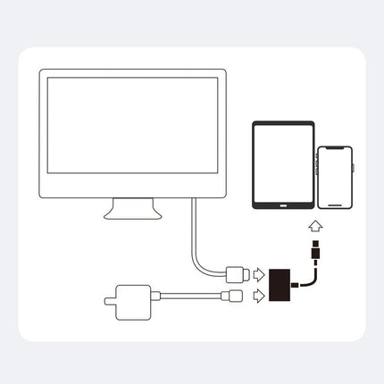 Joyroom S-H141 Lightning (mannelijk) - HDMI FullHD 1080p 60Hz (vrouwelijk) / Lightning (vrouwelijk) adapter - wit
