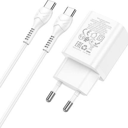 Hoco N27 PD 20W Type C Port Super Fast Charger Set - 3 Meter - Wit