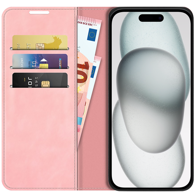 Just in Case iPhone 15 - Magnetic Wallet Case - Pink