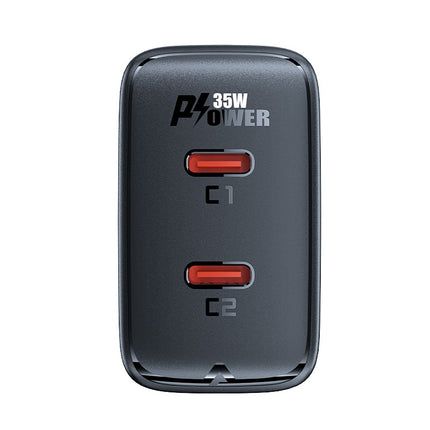 Snellader GaN 35W PD 2x USB C Acefast A49 - zwart