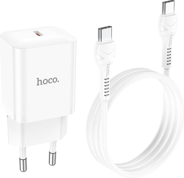 Hoco N27 PD 20W Type C Port Super Fast Charger Set - 3 Meter - Wit