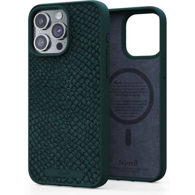 Njord Collections Case iPhone 15 Pro Max - Zalm Leder - Green
