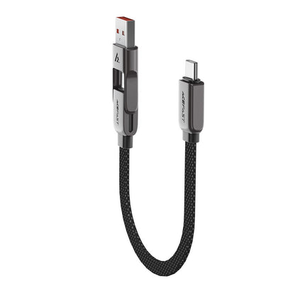 Acefast C13-04 USB-C - USB-A / USB-C-kabel 480 Mb/s 3A 1,2 m - Zwart