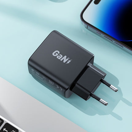 Snellader GaN 35W PD 2x USB C Acefast A49 - zwart
