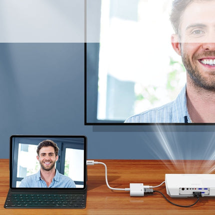Joyroom S-H141 Lightning (mannelijk) - HDMI FullHD 1080p 60Hz (vrouwelijk) / Lightning (vrouwelijk) adapter - wit