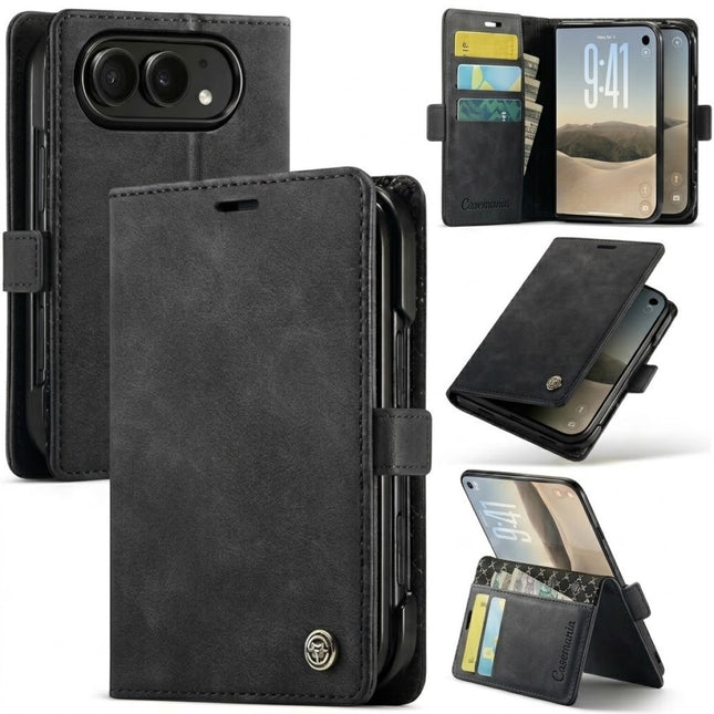 CaseMania® Luxe Wallet Case - Apple iPhone Duo - Zwart