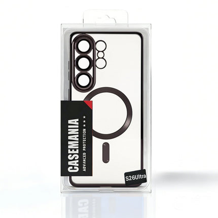 Samsung Galaxy S26 hoesje Clear Magnetic Magsafe Lens Protection Case - Zwart