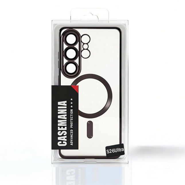 Samsung Galaxy S26 hoesje Clear Magnetic Magsafe Lens Protection Case - Zwart