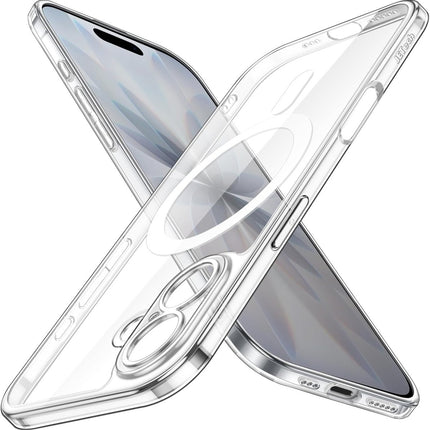 Hoesje voor iPhone 16 Shockproof Transparant Magsafe met cameralens protector