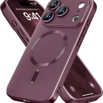 iPhone 18 Pro/17 Pro - Metallic Painted Magnetic Magsafe Case - Burgundy