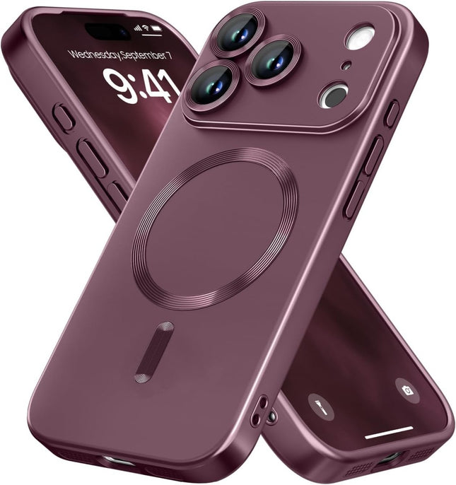 iPhone 18 Pro/17 Pro - Metallic Painted Magnetic Magsafe Case - Burgundy