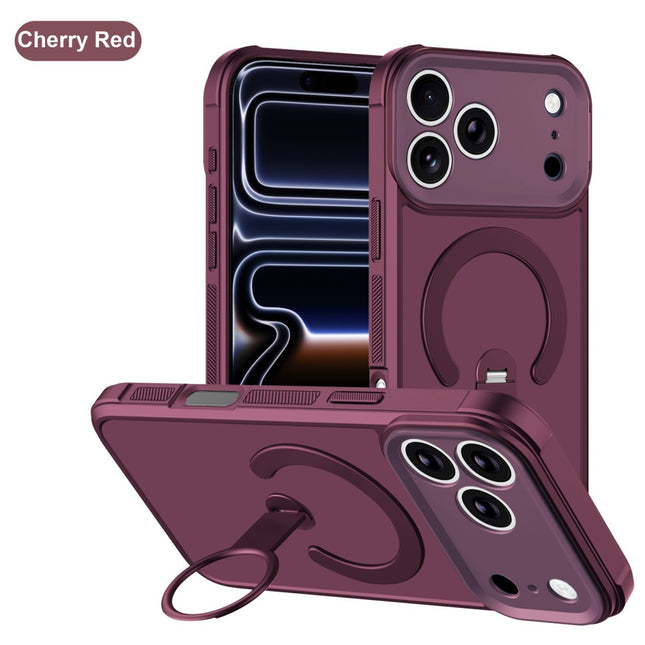 Magnetic MagSafe Orbit Kickstand Case - iPhone 18 Pro/17 Pro - Burgundy