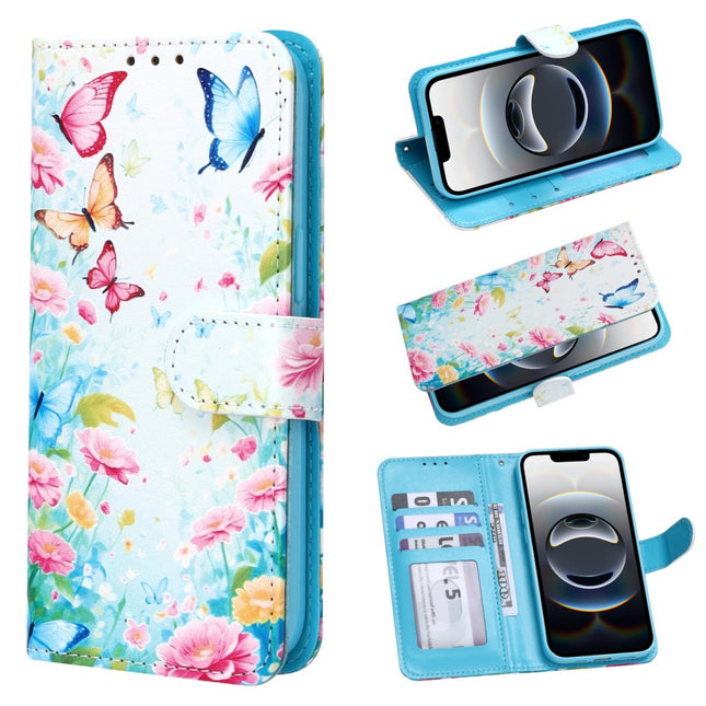 Samsung Galaxy A57 5G Hoesje Quality Bookcase - Multi Bloemen en Vlinders