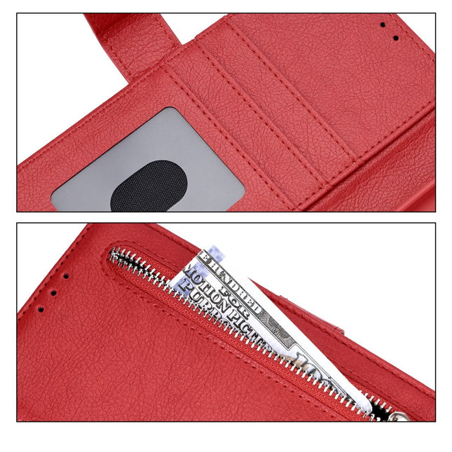 Samsung Galaxy A57 5G Hoesje wallet met rits rood