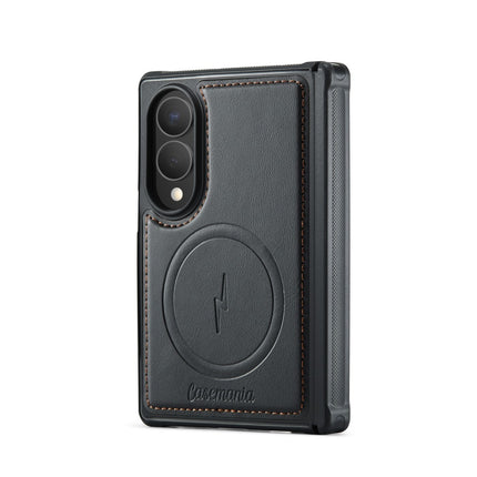 Samsung Z Fold 8 - 2-in-1 Casemania Luxe Magsafe Wallet Case - Zwart