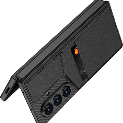 Samsung Z Fold 8 Ultra - Pocket Kickstand Case With Inbuilt Finger Print Glass - Zwart