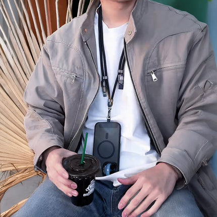 Dudao L20MAX 4in1 kabel / lanyard USB-A / USB-C / Lightning PD QC 65W 1,5 m - Zwart