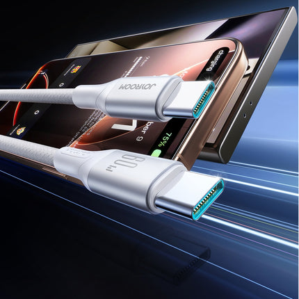 Joyroom S-A28 flitser serie 60W USB-C - USB-C kabel 2m - wit