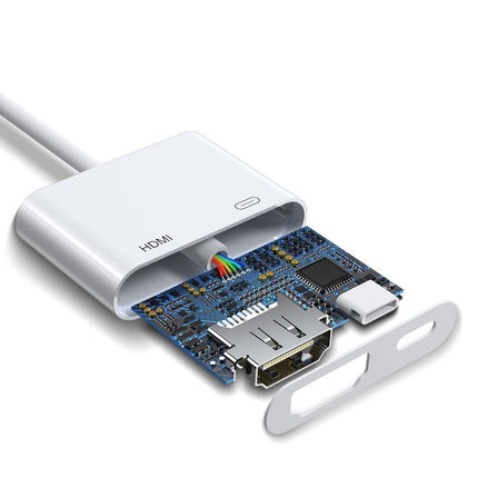Joyroom S-H141 Lightning (mannelijk) - HDMI FullHD 1080p 60Hz (vrouwelijk) / Lightning (vrouwelijk) adapter - wit