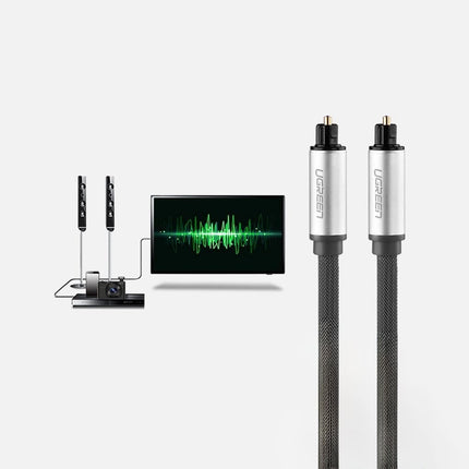 Ugreen AV108 10540 optische Toslink/SPDIF-kabel 2 m - grijs