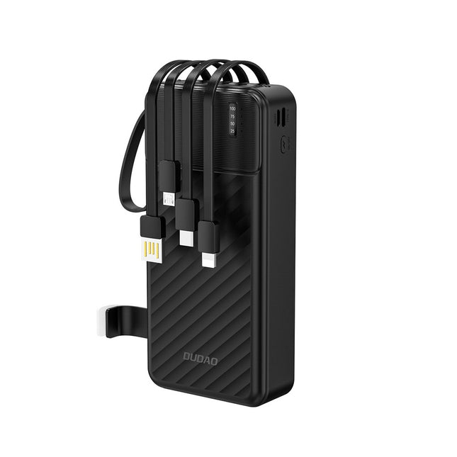 Dudao K11 Pro 20000mAh Powerbank met ingebouwde kabels - Zwart Dudao K11 Pro 20000mAh Powerbank met ingebouwde kabels - Zwart