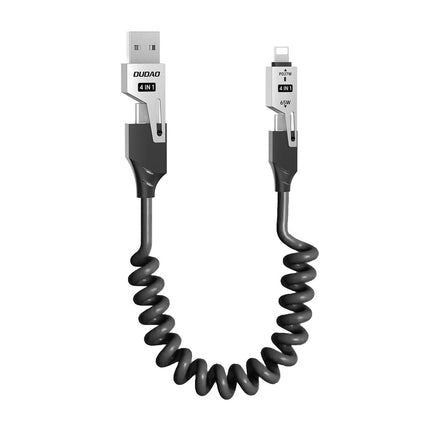 Dudao L20 Pro 4-in-1 USB-A / USB-C - Lightning / USB-C-kabel - Zwart