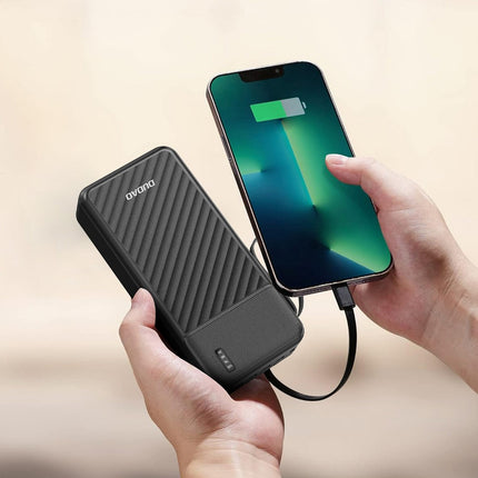 Dudao K11 Pro 20000mAh Powerbank met ingebouwde kabels - Zwart Dudao K11 Pro 20000mAh Powerbank met ingebouwde kabels - Zwart