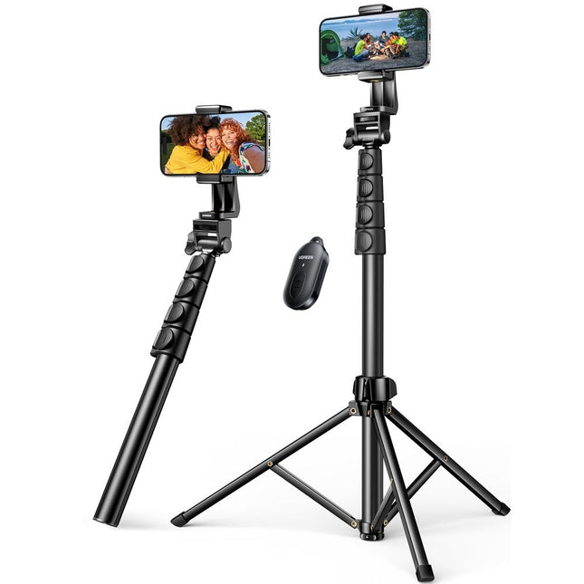 Ugreen LP680 selfiestick met standaard en Bluetooth-afstandsbediening 1,8 m - zwart