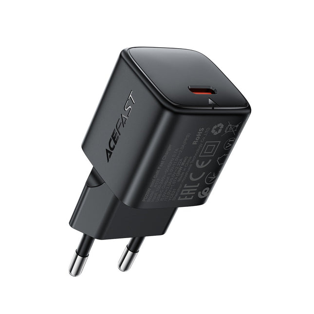 Acefast A117 GaN PD 20W USB-C wandlader oplader - Zwart