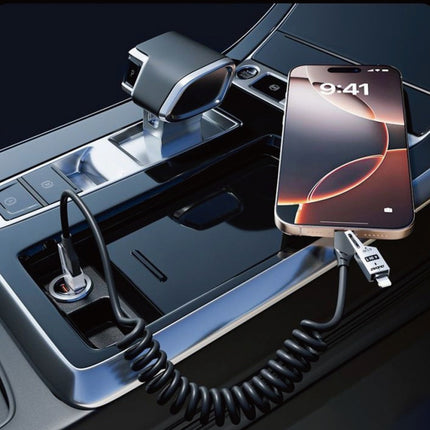 Dudao L20 Pro 4-in-1 USB-A / USB-C - Lightning / USB-C-kabel - Zwart