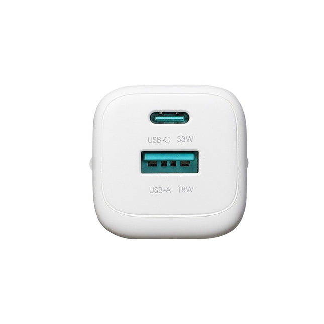 Joyroom JR-TG7 33W USB-A + USB-C wandlader - wit