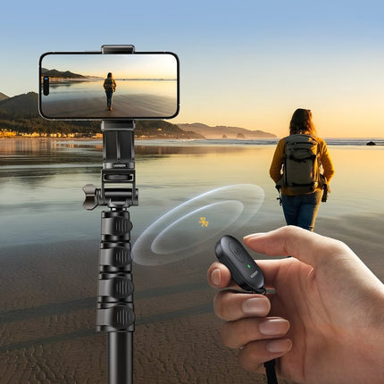 Ugreen LP680 selfiestick met standaard en Bluetooth-afstandsbediening 1,8 m - zwart