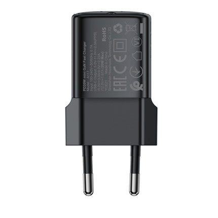 Acefast A117 GaN PD 20W USB-C wandlader oplader - Zwart