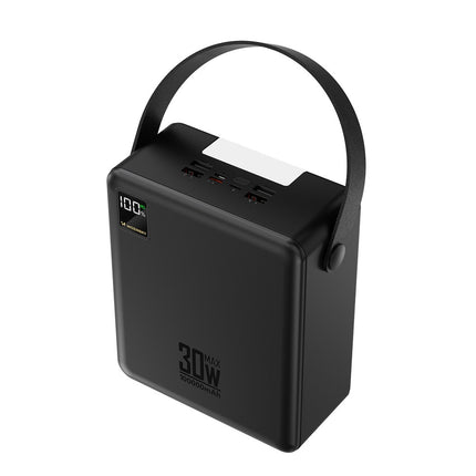 Powerbank 100.000 mAh 30W 4x USB-A en 1x USB-C met zaklamp - Zwart