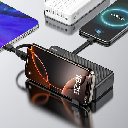 Dudao K11 Pro 20000mAh Powerbank met ingebouwde kabels - Zwart Dudao K11 Pro 20000mAh Powerbank met ingebouwde kabels - Zwart