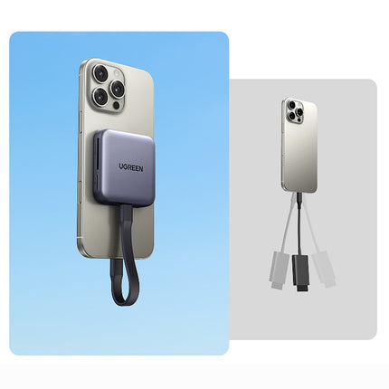 Ugreen magnetische geheugenkaartlezer + 100W PD 3-in-1 oplader - Grijs