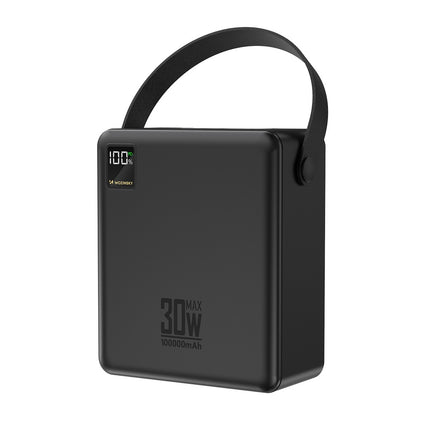 Powerbank 100.000 mAh 30W 4x USB-A en 1x USB-C met zaklamp - Zwart
