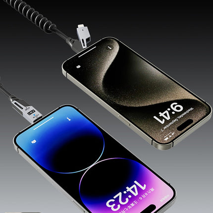 Dudao L20 Pro 4-in-1 USB-A / USB-C - Lightning / USB-C-kabel - Zwart